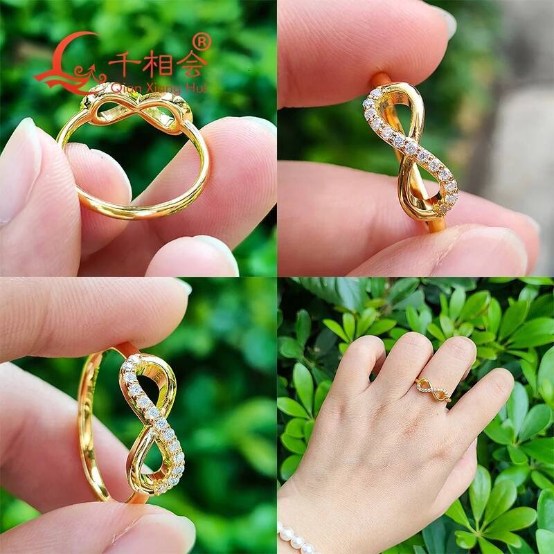 Infinity love S925 silver Ring 1.3mm Melee D VVS white color Moissanite diamond 8 Design rings Jewelry dating gift wedding