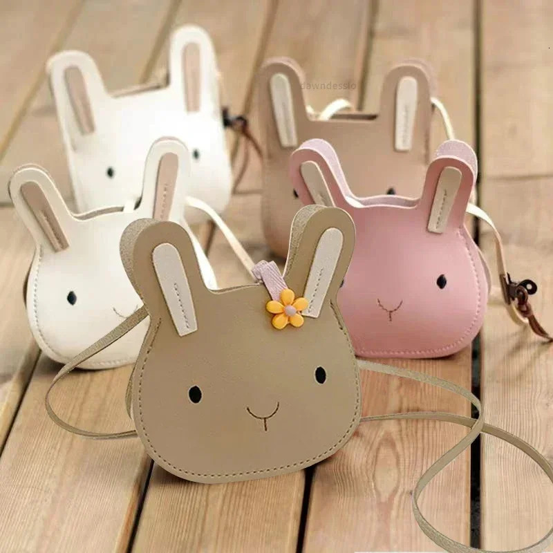 Cartoon Animal PU Leather Shoulder Bag Cute Bear Cross Body Messenger Bag For Children Soft Bunny Kids Toddler Girl Boy Purse 250813