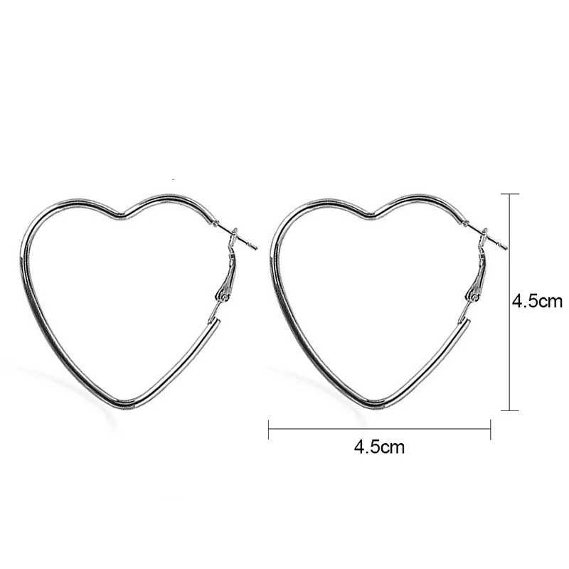 Minimalism Metal Heart Hoop Earrings for Women Golden Silver Color Fashion Dangle Earrings Party Romantic Statement Jewelry XJ250814