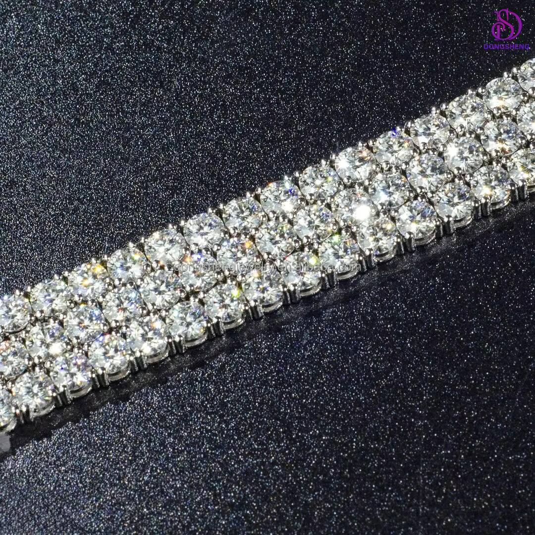 Pass the Diamond test Pen Hip Hop Jewelry 3mm 4mm 5mm Silver Iced Out Vvs Moissanite Diamond Tennis Chains