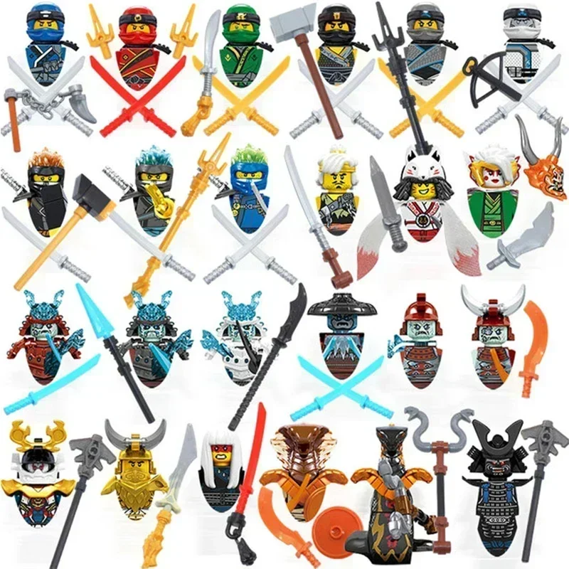 Mini Building Blocks Action Doll Mini City Figures Girls Soldiers Superheros Ninja Snake Robot Movie Characters Gifts For Kids