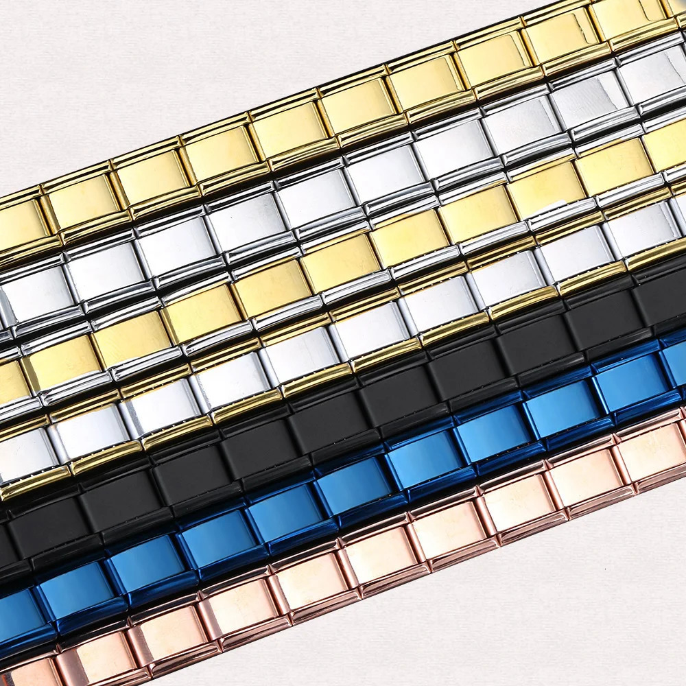 Fashion Colorful Elastic Italian Charm Link Chain Stainless Steel Bracelet For Women Men Bangle on Hand Jewelry DIY Making 250812