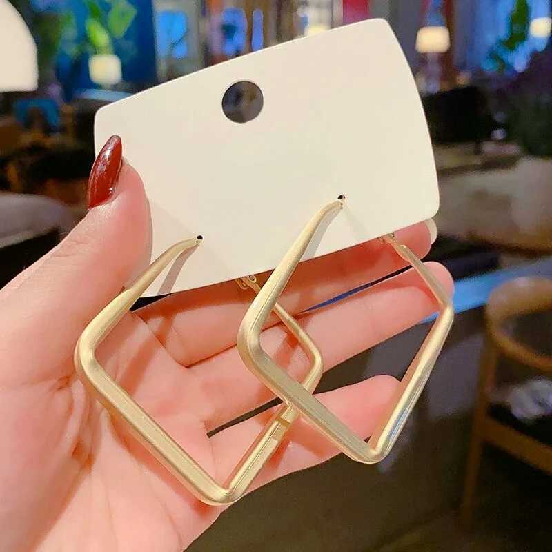 New Geometric Metal Earrings Womens Irregular Big Square Earrings Femme Hoop Earrings Fashion Jewelry Gift Earrings 2024 XJ250814