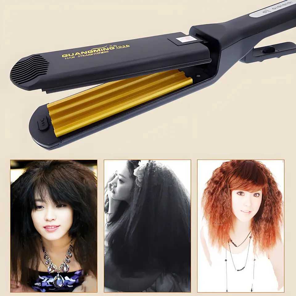 4-in-1 Women Interchangeable Plates Hair Straightener Crimping Iron Crimper Hair Styling Tool Deep Wave Straightening Iron W250814