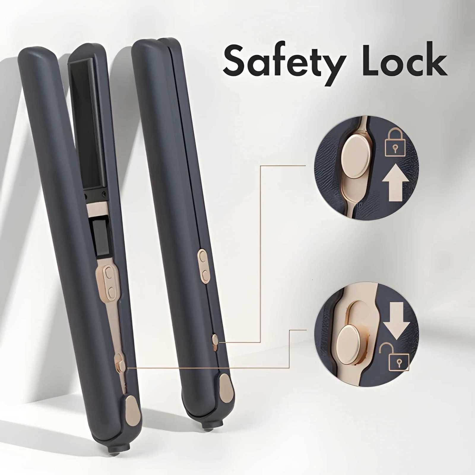 Wireless Portable Type-C Hair Straightener and Curler for Instant Styling Perfect Travel and Dorm Use Gift W250814