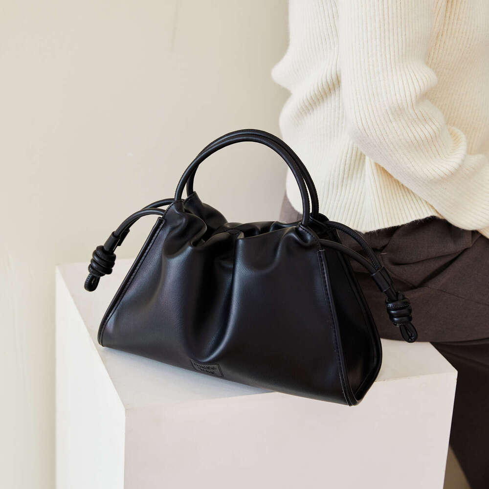 for Women High-End 2025 New Niche Design Soft Leather Pleated Cloud French Style Shoulder Crossbody Underarm Bag