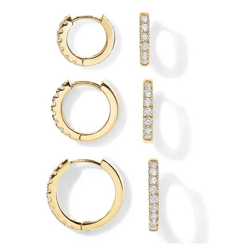 925 Sterling Silver Gold Plated Small Zirconia Huggie Hoop Earrings For Women Girls Gift Wedding Engagement Party Ear Buckle XJ250814