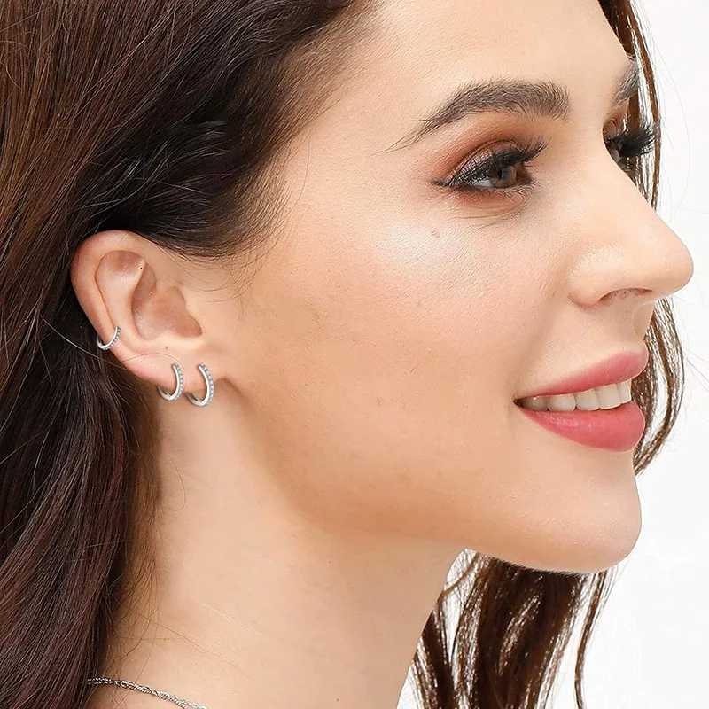 925 Sterling Silver Gold Plated Small Zirconia Huggie Hoop Earrings For Women Girls Gift Wedding Engagement Party Ear Buckle XJ250814