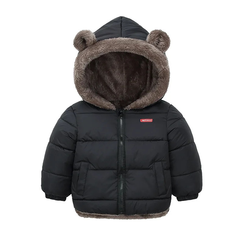 Boys Girls Thick Jackets Winter Kids Padded Fleece Warm Coats Children Hooded Cotton Outerwear Kids Clothes Cashmere Snowsuit 250813