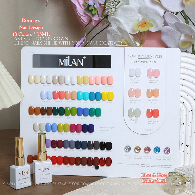 Rormays Whitening gel Polishing 48PCS Mixed Varnish Semi Permanent Shining UV LED Brick Solid Color Nail Glue Salon Primer Finish Nail Glue Wholesale 