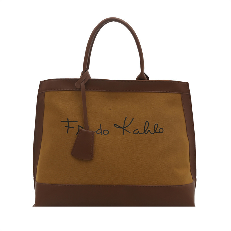 Luxury Brand Designer Bag European And American Large Capacity Fashion Printed Letter 2025 New Retro Artistic Personality Single Shoulder Tote Handbag