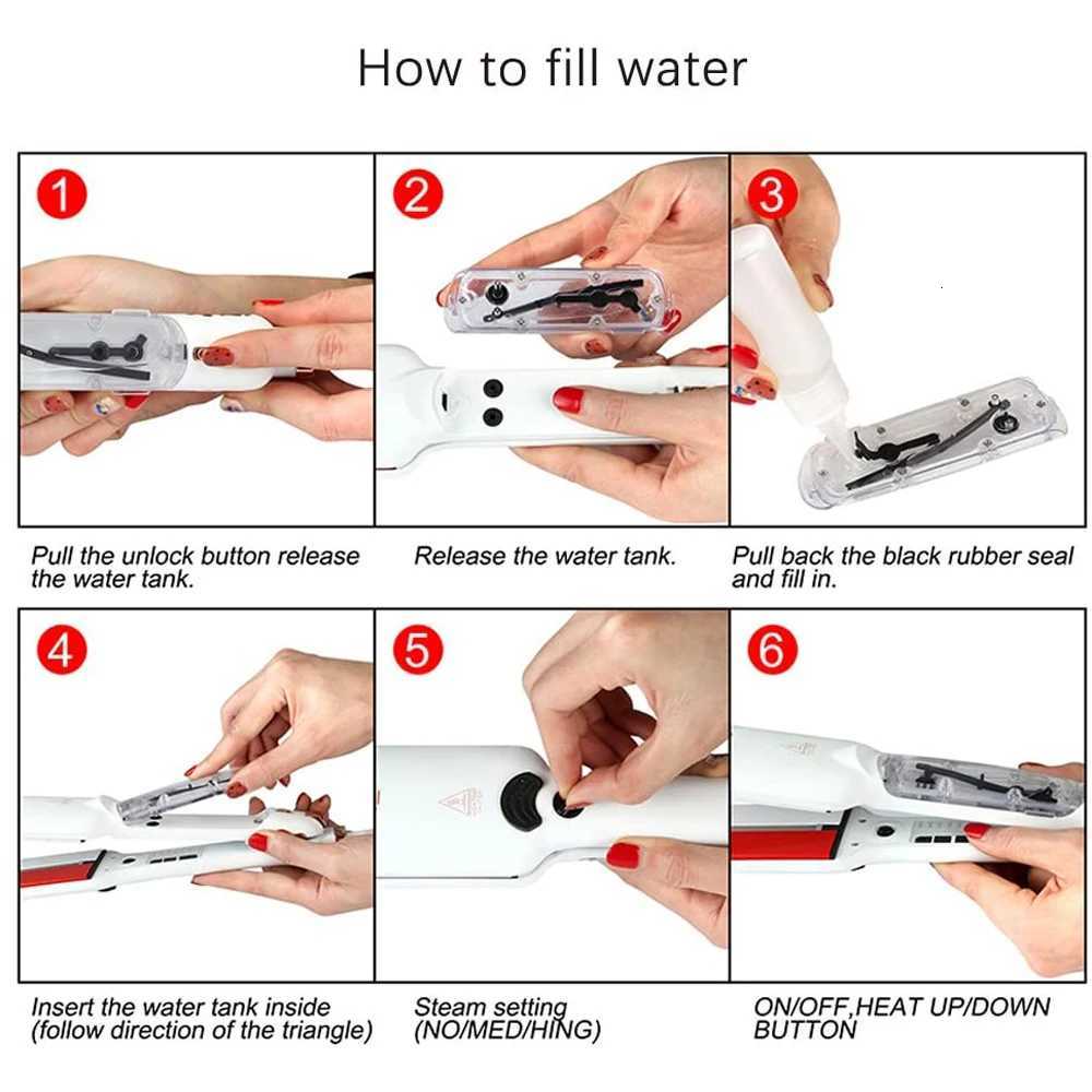 Professional Hair Straightener Steam Infrared Ceramic Hair Flat Iron 450F Smooth Frizz Hair Styling Tool Dual Voltage W250814