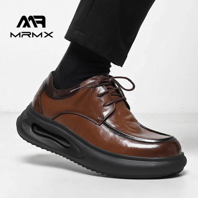 Business Casual Leather British Style Thick Sole Height Increasing Air Cushion Shock Absorption Slip-On Men's Wedding Groom Shoes