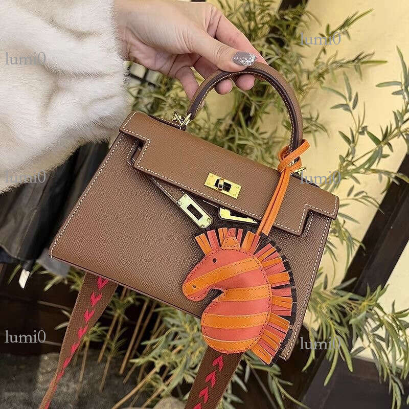 Zebra Unicorn Horse Head Tassel Sheepskin Bag Pendant Handmade Genuine Leather Car Rearview Mirror High-end Ornament