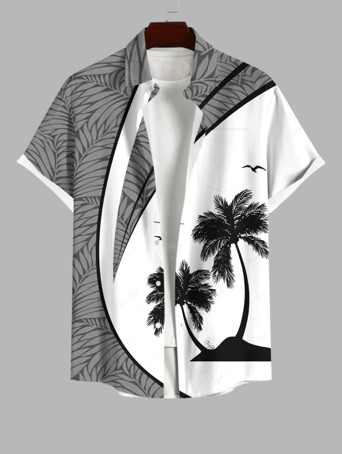 Summer Plus Size Mens Shirt 3D Print Hawaiian Shirts Button Up Beach Vacation Short Sleeve Casual For Men 250804