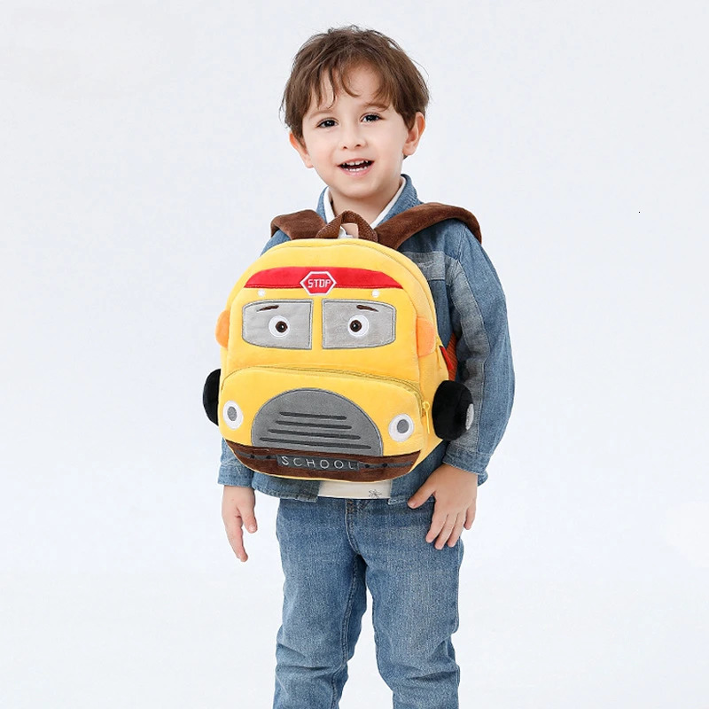 Plush Kids Backpack Boy Kindergarten Backpack Cartoon Car Mother Kids Bags for Girl Toddler Backpack School Bags Mochila 250813