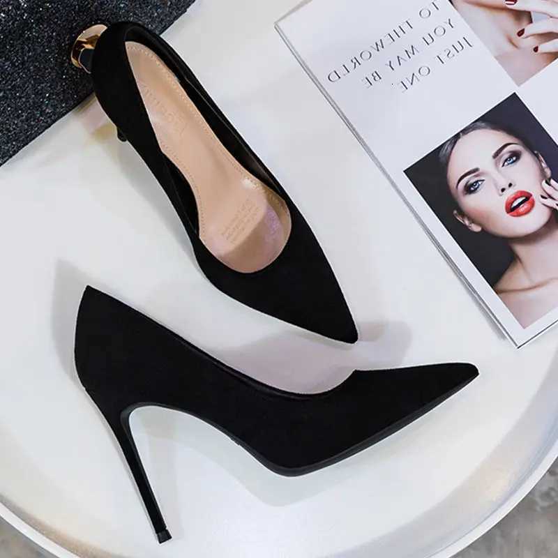 2023 New Women Shoes Women Pumps Suede High Heels Fashion Office Shoes Stiletto Party Shoes Female Comfort Women Heels W250814