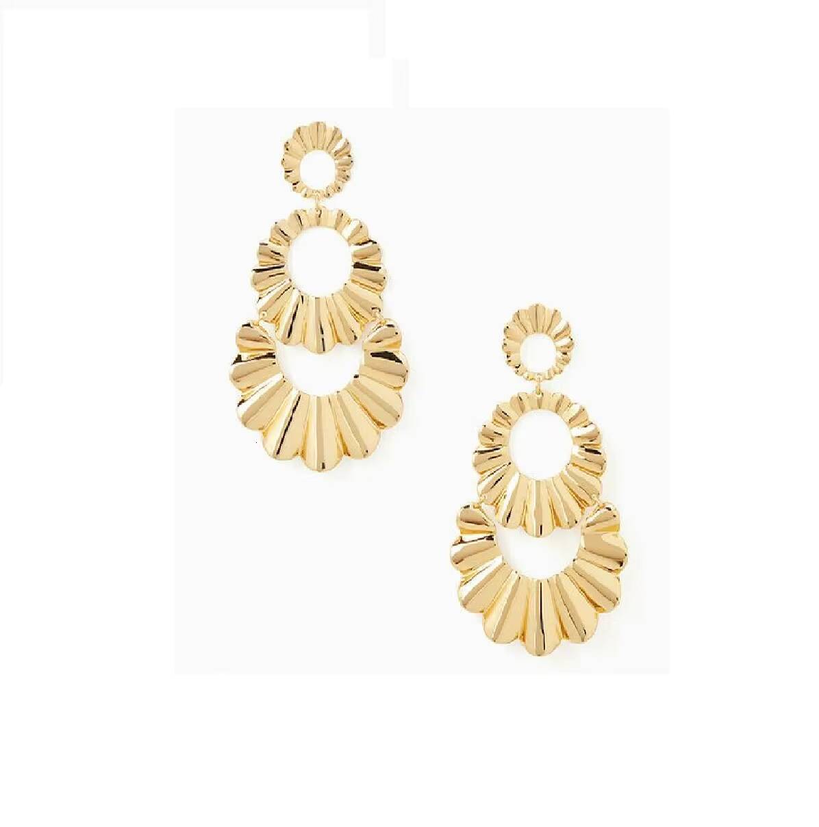 2024 India Bold Thick Texture Gold Plated Jewelry Waterproof Hoop Fashion Earrings