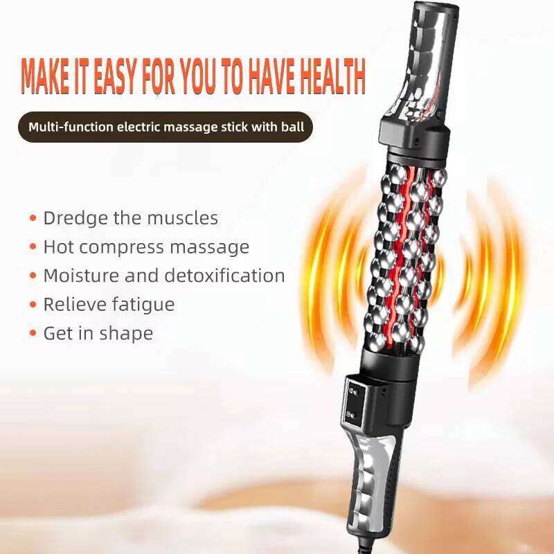 New 36W Relaxed Red Light Heated Massage Device Roll Massager 360° Rotating Inner Ball Roller For Whole Body Anti Cellulite