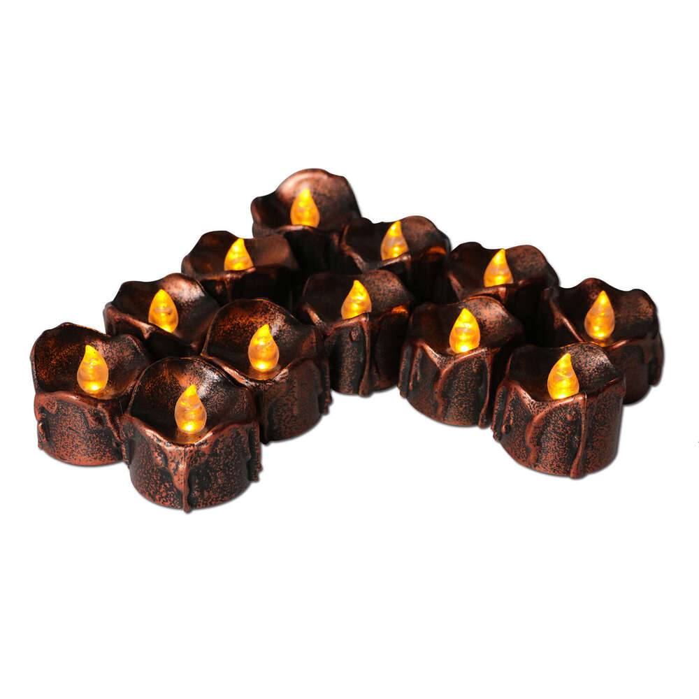 Halloween Black LED Candle Light Flameless Plastic CR2032 Electronic Mini Glowing Tealight