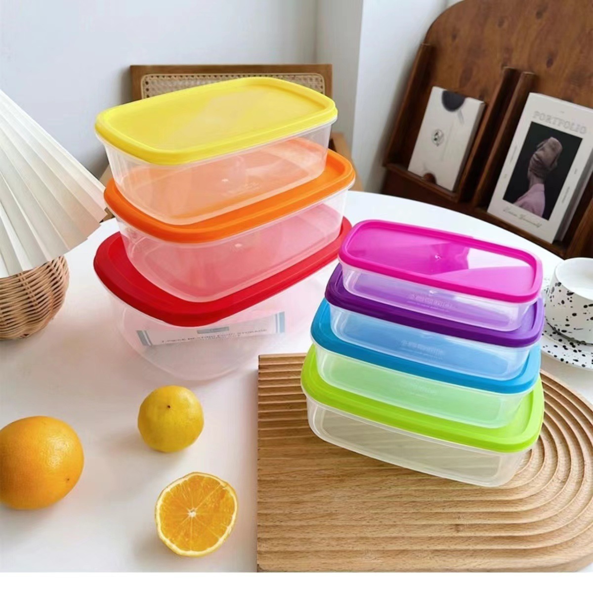Storage Bottles Drop 5pcs 6pcs 7 pcs Stay Fresh Green Container Kitchen Keep Fresb Longer Fruits Vegetables Bins Boxes Crisper