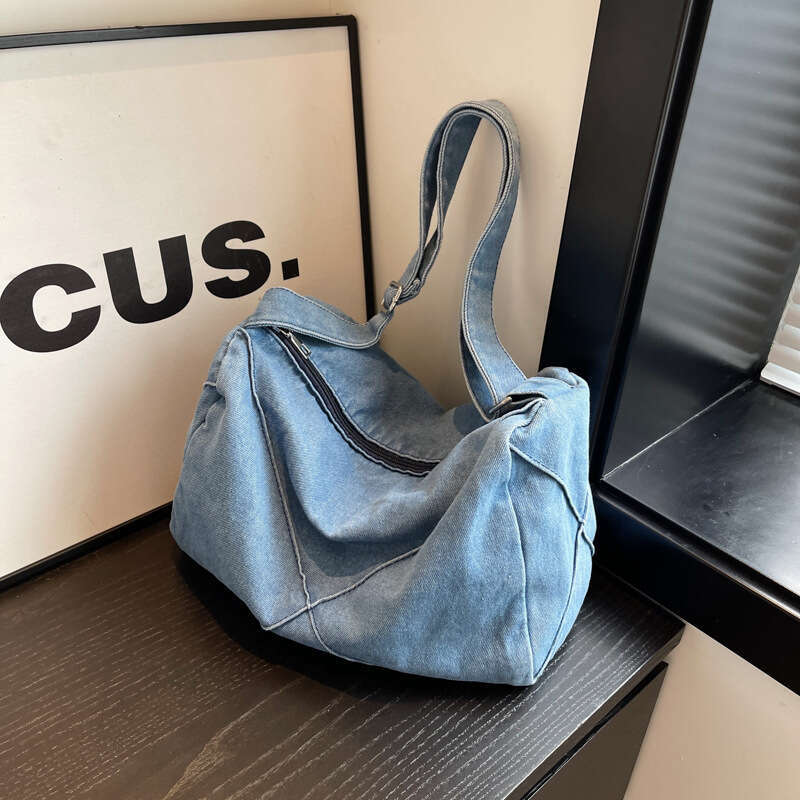 New Korean Lazy Style Bags Designer Women Denim Elegant Large Capacity Shoulder Pillow Women's Commuting Crossbody Bag