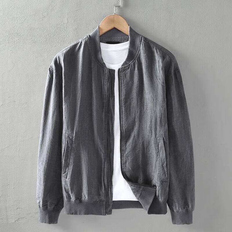 Designer Clothing 2025 2025 Summer Travel Styles Pure Linen Bomber Jacket Thin Breathable Italian Designer Timeless Elegance Men's Clothing