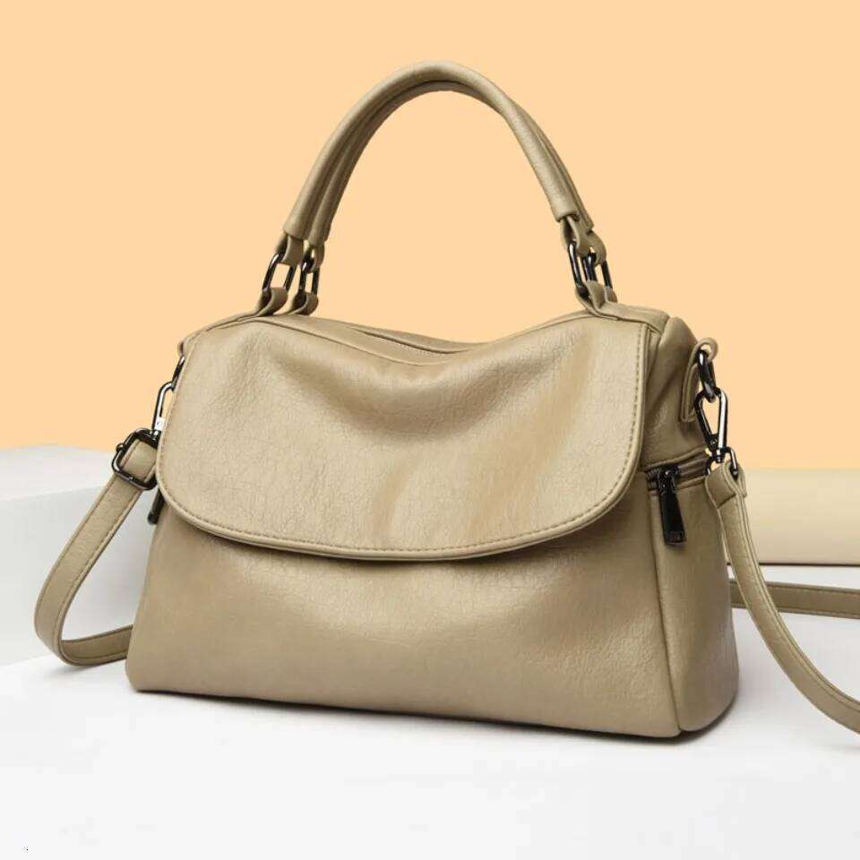 Women s Casual Tote Soft Leather Handbag Designer Shoulder Crossbody Hand Bag Ladies Doctor Shopping Sac a main bag