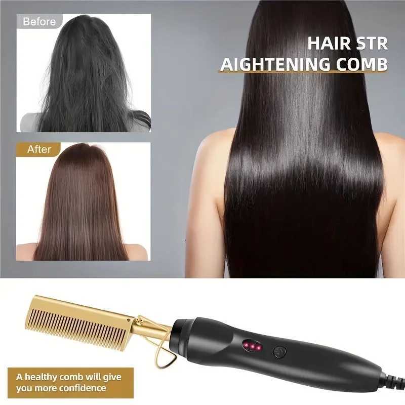 2-in-1 Hair Styling Device Quick Heating - Both Dry and Wet Straightening/Curling Dual Voltage and American Plug Suitable for W250814