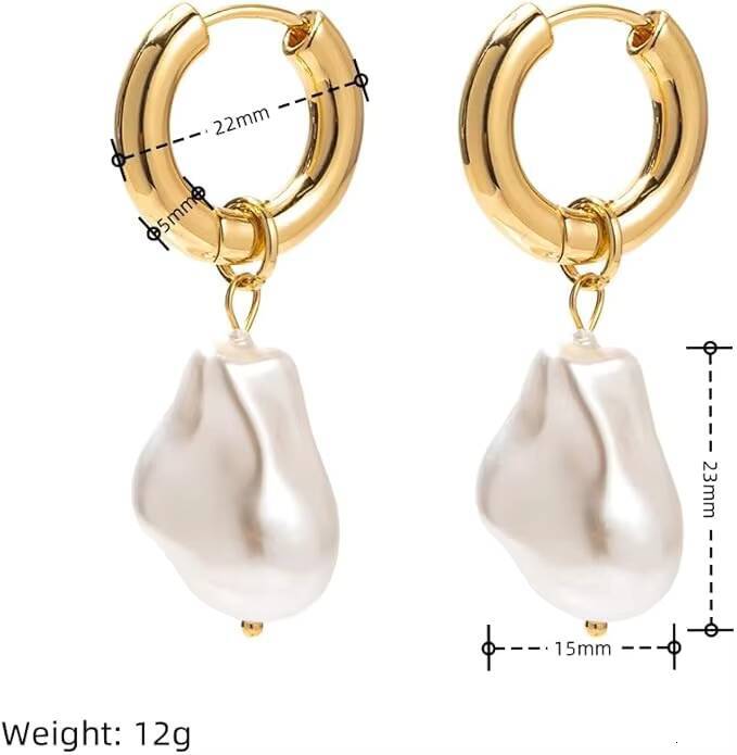Delivery Product 2024 Baroque Pearl Fashion Stainless Steel Gold-Plated Jewelry Earrings