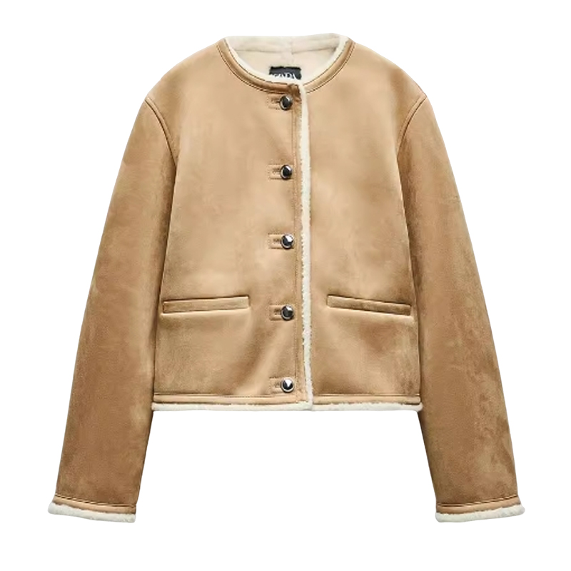 European and American style French design button decoration double-sided jacket jacket