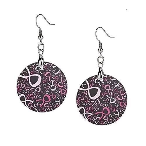 Cat Print Wooden Hoop Earrings Creative Exaggerated Twisted Large Circle