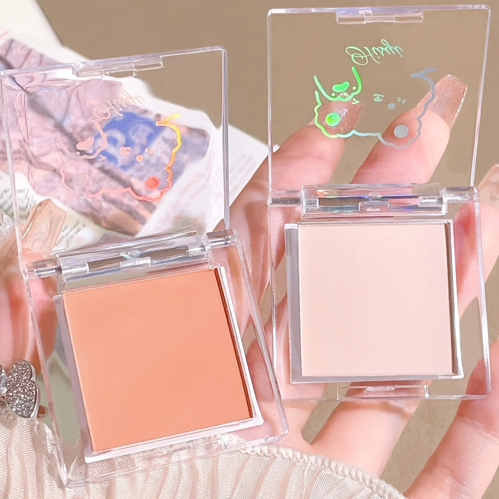 Long Lasting Matte highlights with eyeshadow tray - Shiny glitter for natural contours of all skin tones orange and white 250813