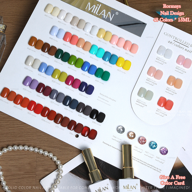 Rormays Whitening gel Polishing 48PCS Mixed Varnish Semi Permanent Shining UV LED Brick Solid Color Nail Glue Salon Primer Finish Nail Glue Wholesale 