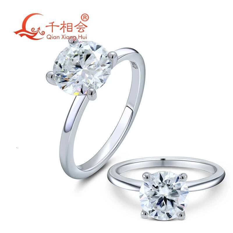 2.5ct round Shape Moissanite Ring 8.5mm 925 Silver Men Women Diamond Jewelry Wedding Dating Gift Fine Jewelry