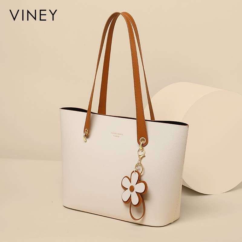 VINEY Summer New Women's Bags Commuter Genuine Leather Tote Bag Large Capacity Handbag