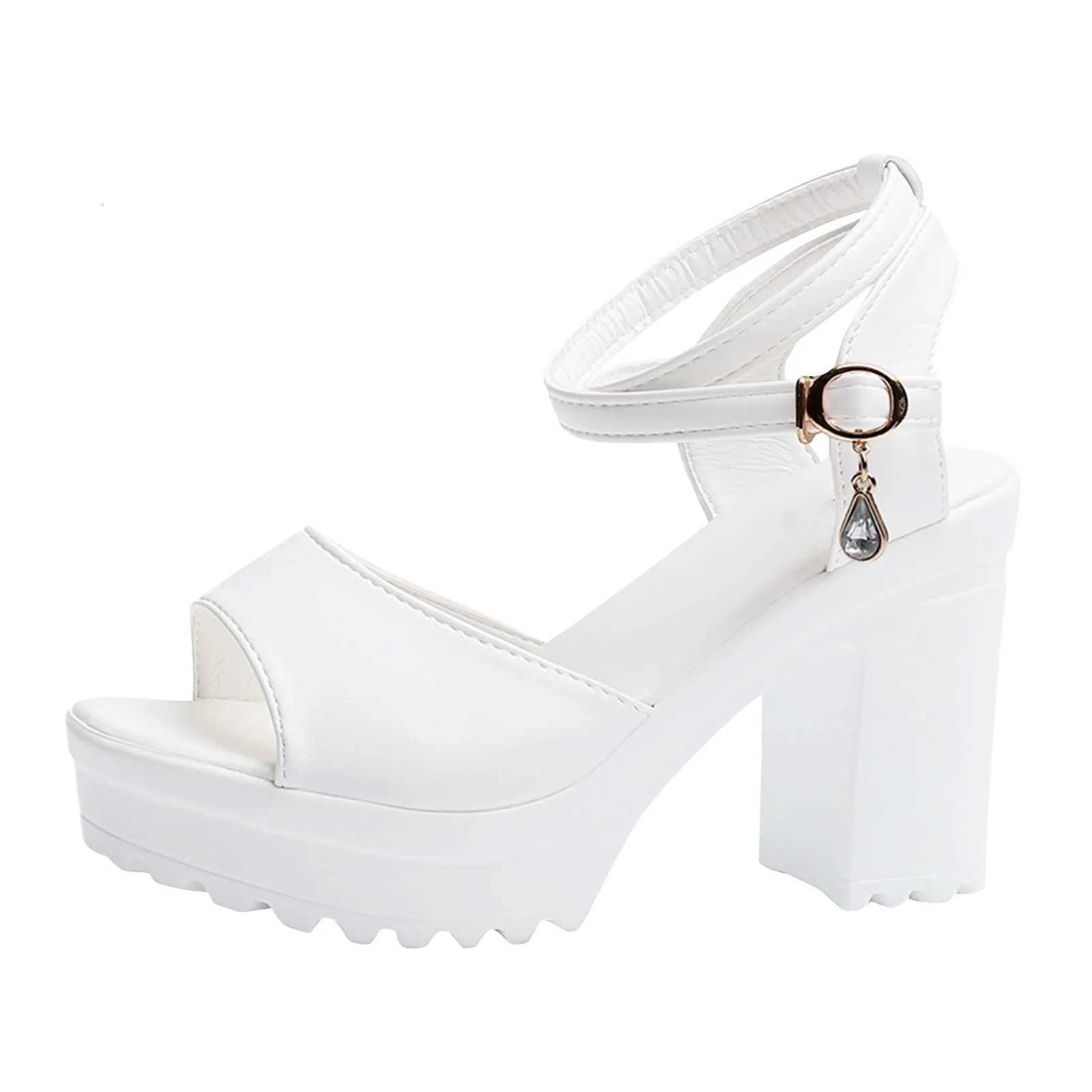 Women Shoes Fish Mouth Platform High Heels Wedges Buckle Slope Sandals Women Platform High Heels Sandals womens sandals W250814