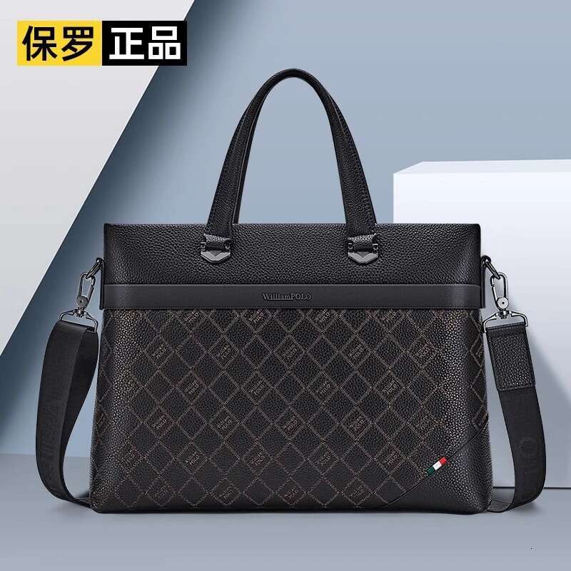 Emperor Paul Business Handbag New Fashion Genuine Leather Briefcase Shoulder Crossbody Casual Office Laptop Bag