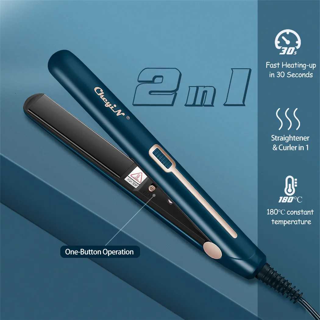 CkeyiN Mini Hair Flat Iron 2 in 1 Hair Straightener and Curler Portable Straightening Iron Constant Temperature W250814