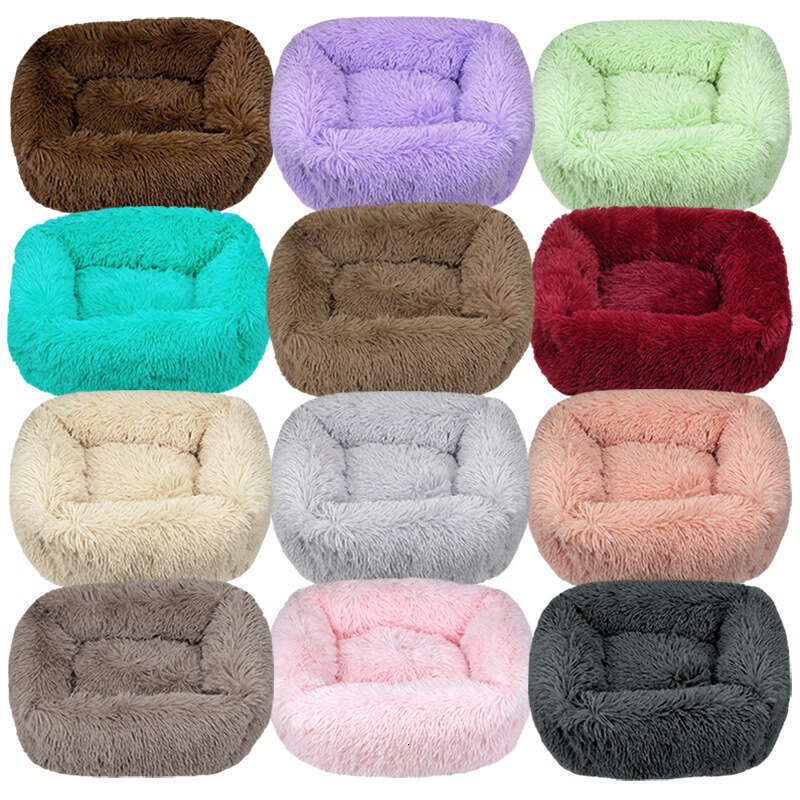 Winter plush pet bed Teddy cat bed Square dog bed Pet mat Cat bed Dog bed Pet supplies-Washable