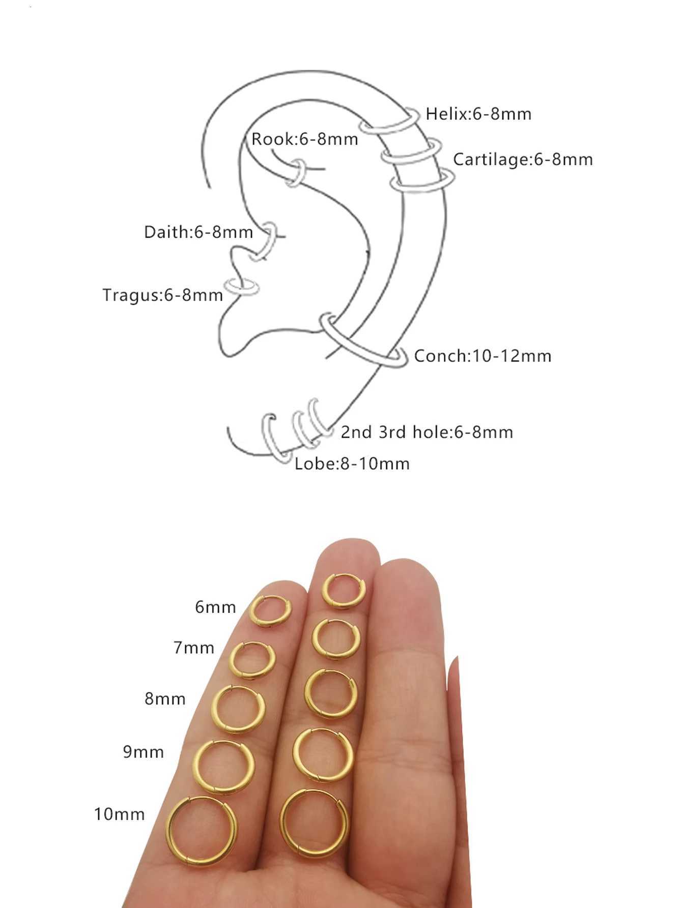 5 Pairs Small Hoop Earrings for Women 18K Gold Plated Surgical Stainless Steel Huggie Hoop Earrings for Cartilage Helix TragusXJ250814