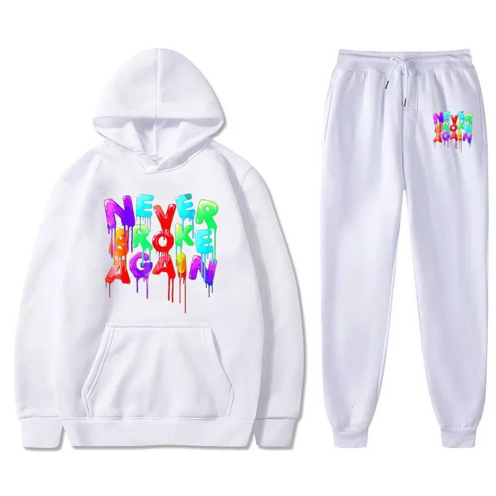 Youngboy Never Broke Again Hoodie 2PCS Sets Tracksuit Fashion Hip Hop Suit Sweatpants Men Women Hooded Sweatshirts Sport Pants W250814