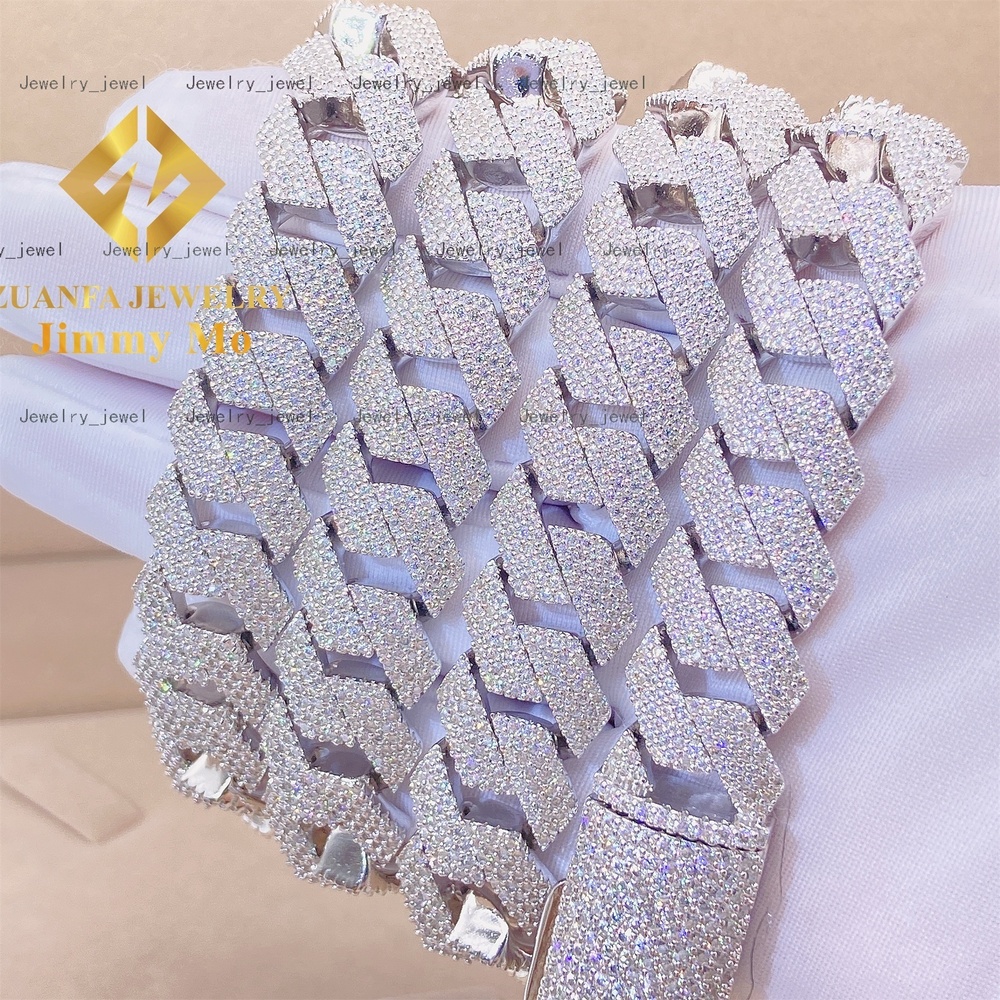 Best Selling 15mm 18mm S925 Iced Out Man Hip Hop Jewelry GRA Certificates Pass Diamond Tester VVS1 Moissanite Cuban Link Chain