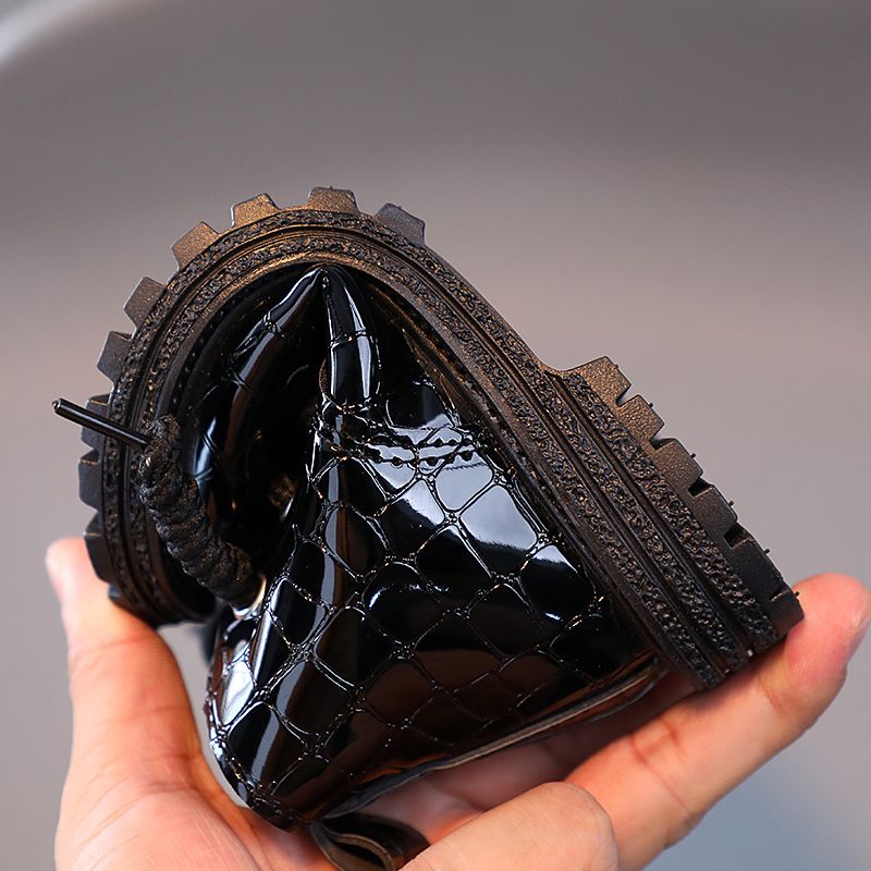 Toddler Girls Boots Crocodile Pattern for Autumn Winter Fashion Children Shoes Kidsnest Kids Boy Boots Black Beige Sizes US5.5C-US13C 000505