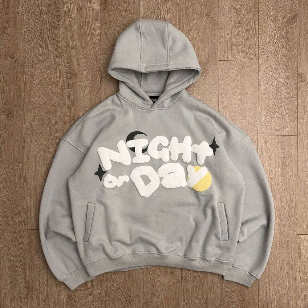 Simple Loose Versatile Hoodie Personality Foam Men and Women Pullover Sweatshirt Sweatpants