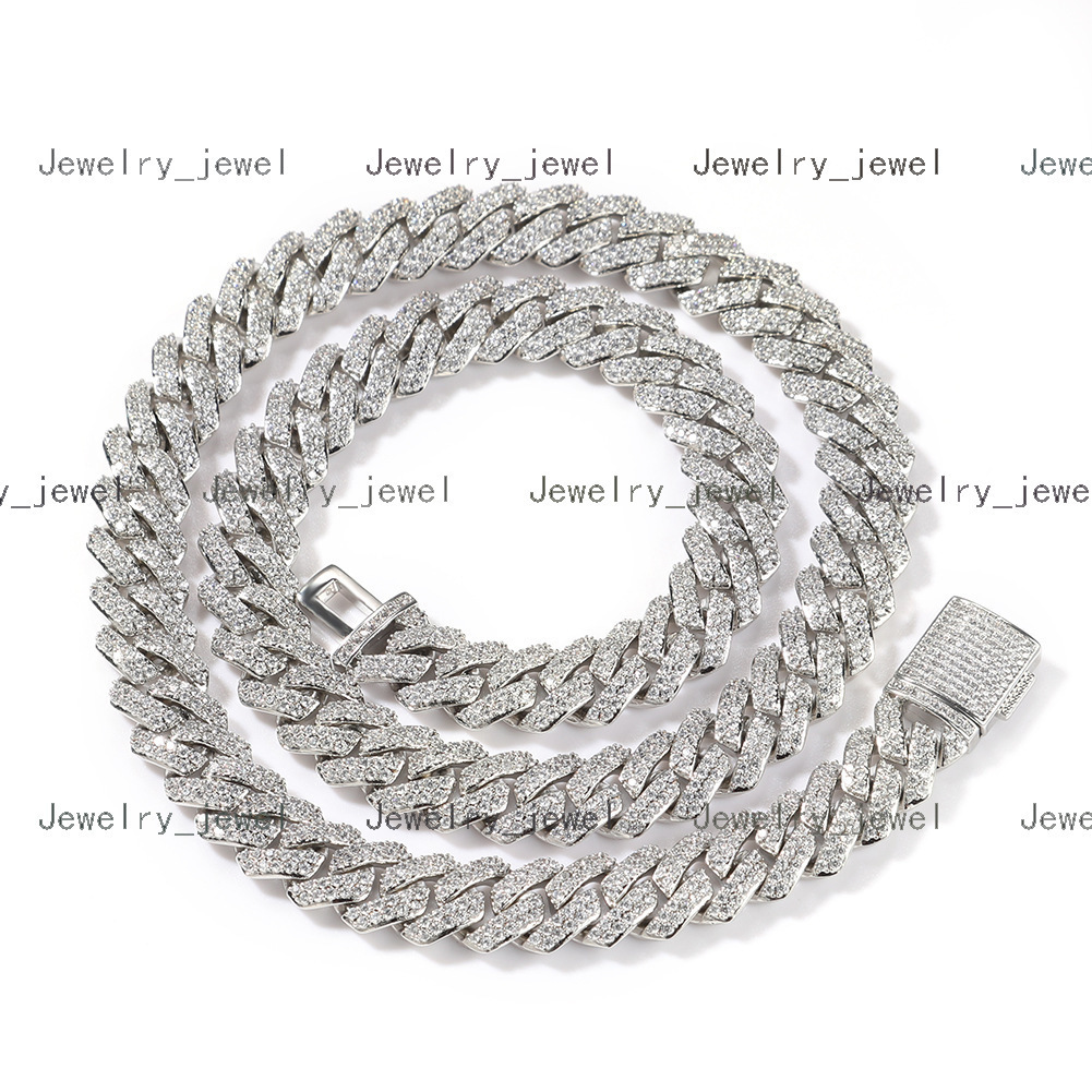 10mm Miami Cuban Link Box Clasp Necklace Bling 5A Zircon Charm Iced Out Mens Hip Hop Baguette Chain Women Jewelry