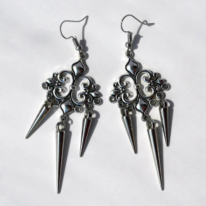 Grunge Accessories Cross Rivet Drop Earrings Punk Charms Earrings Goth Jewelry Korean Fashion Earrings For Women 250812