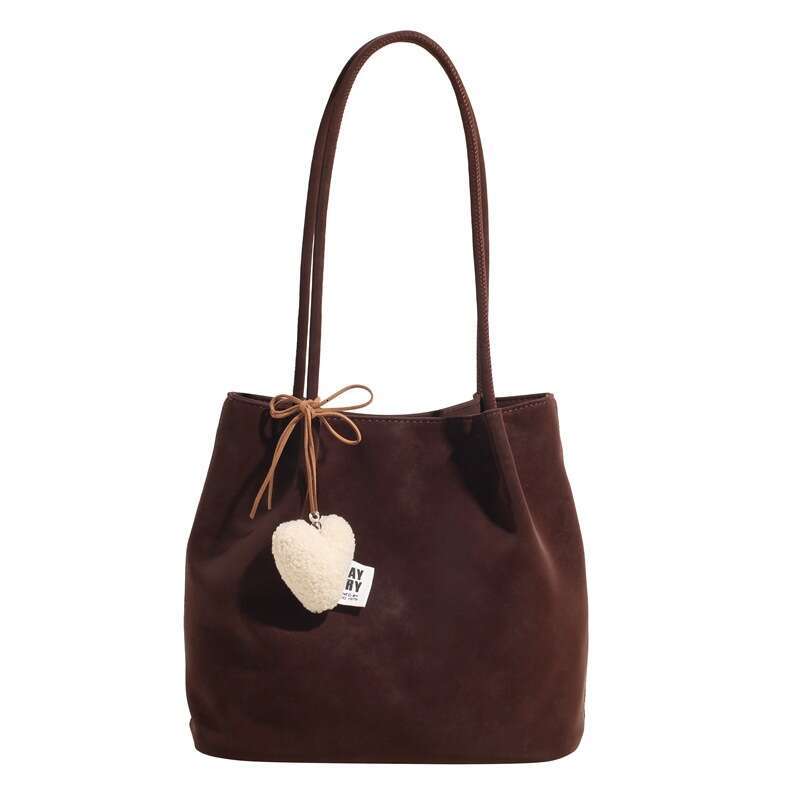 Suede Underarm for Women 2025 New Large Capacity Matte Bucket Korean Style Simple Versatile Shoulder Bag