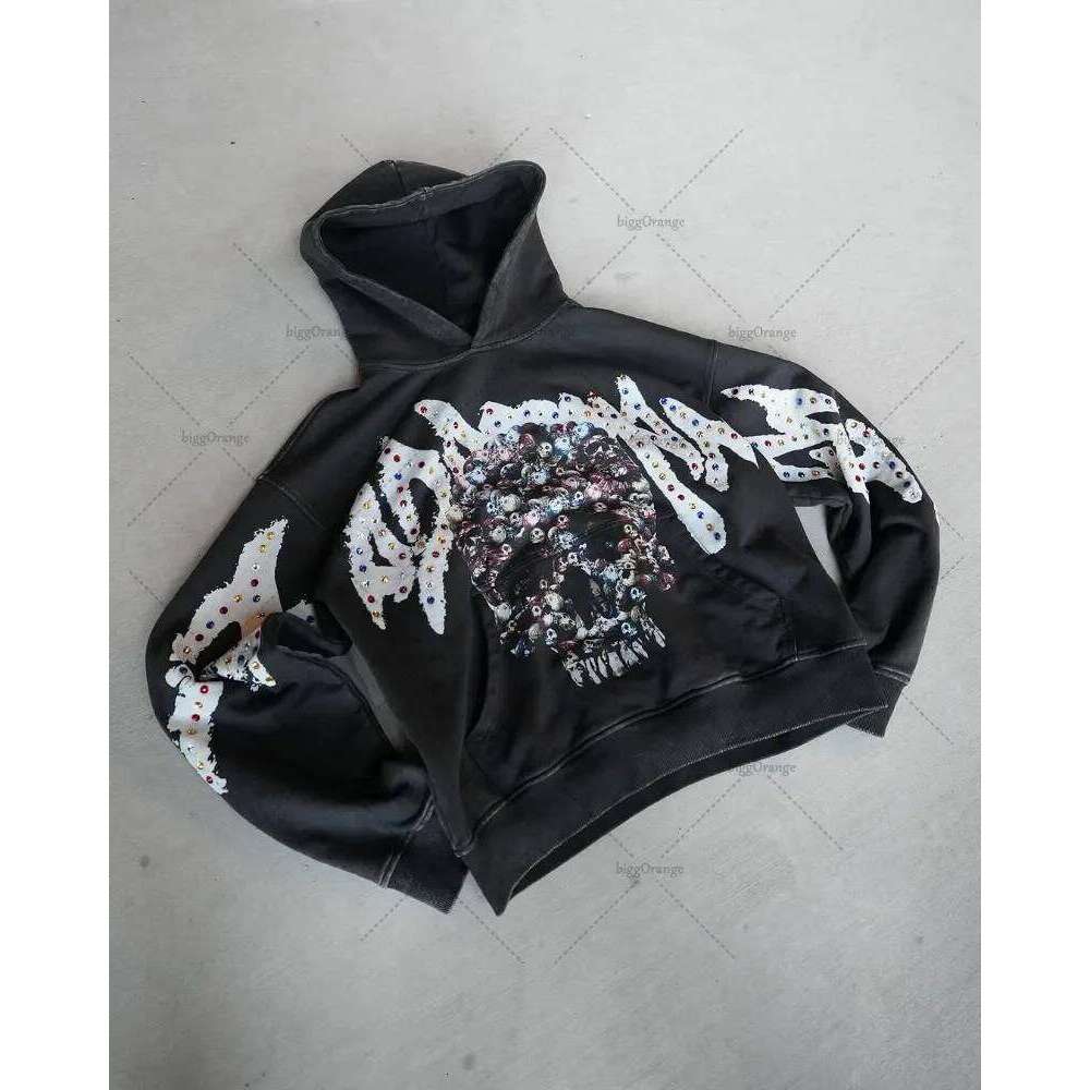 European And American Fashion Retro Street Clothing Personality Skull Animation Printed Hoodie Loose Oversized Zipper Sweatshirt