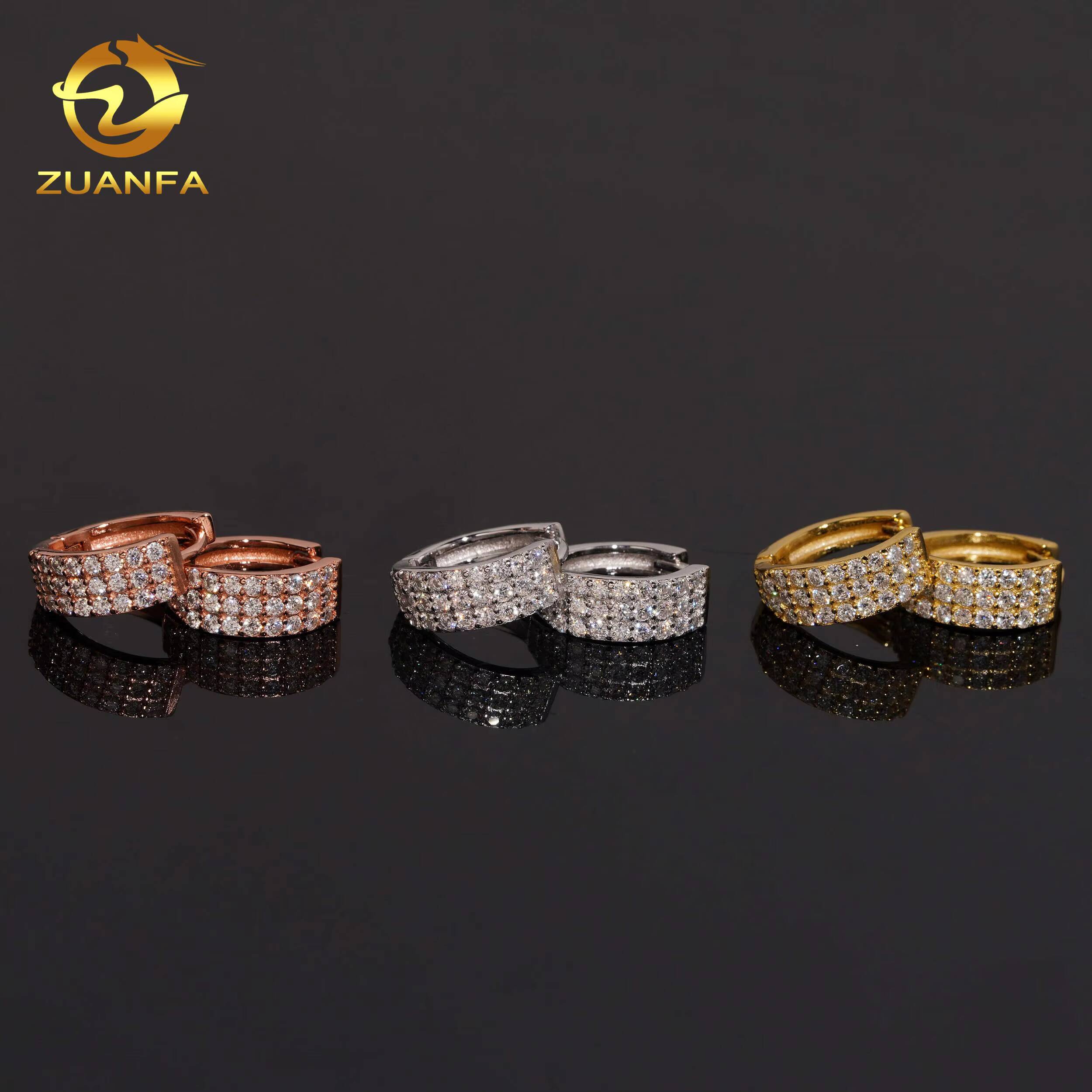 Ready to Ship GRA Certificate Popular Iced Out Earring Hip Hop Jewelry Sier VVS Moissanite Hoop Earrings for Women Men